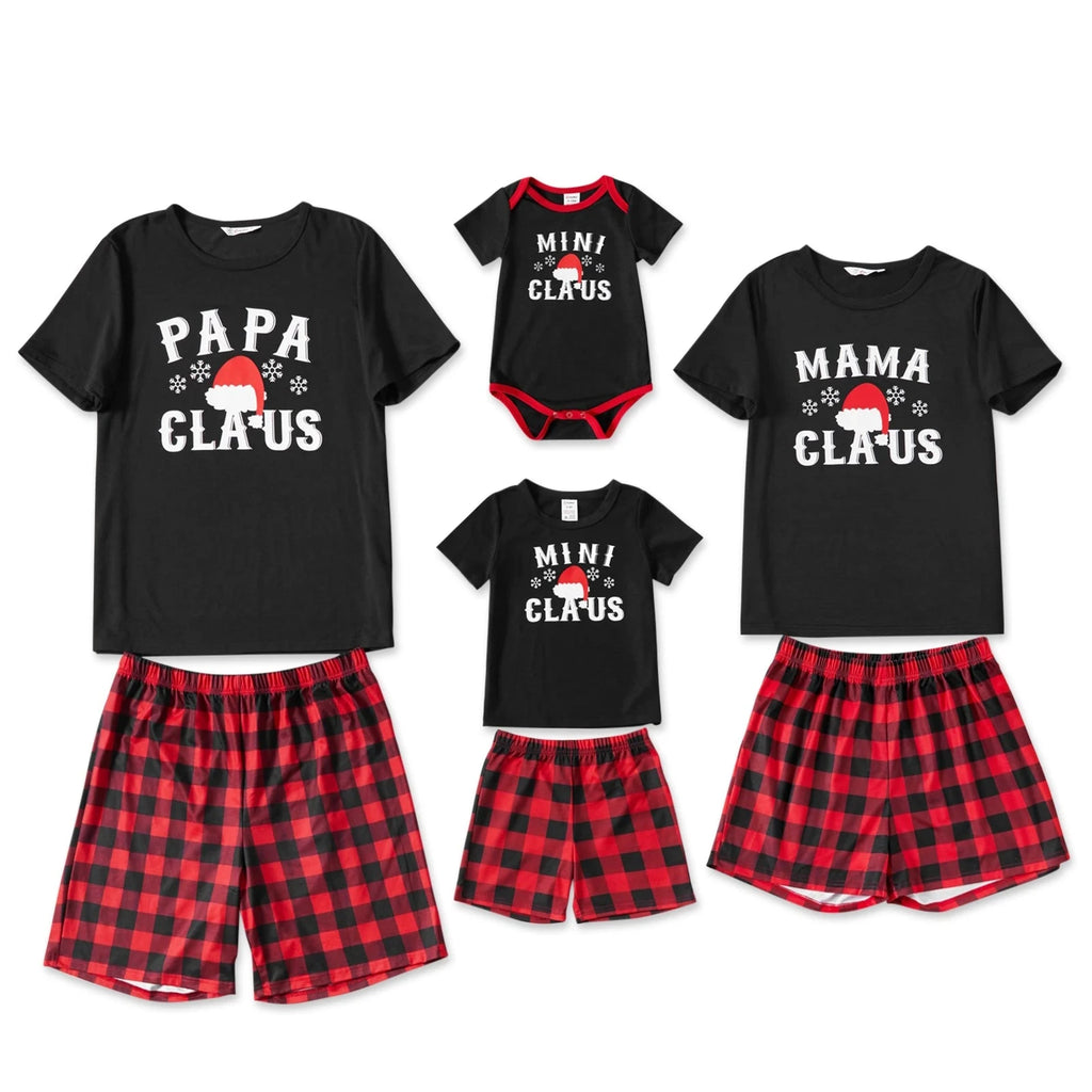 Santa Claus Hat Plaid Pajamas