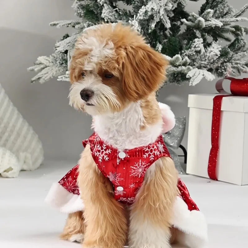 Small Dog Christmas Dress for Holiday Celebrations