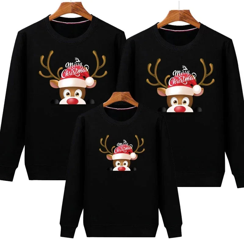 Plain Black Reindeer Christmas Sweater