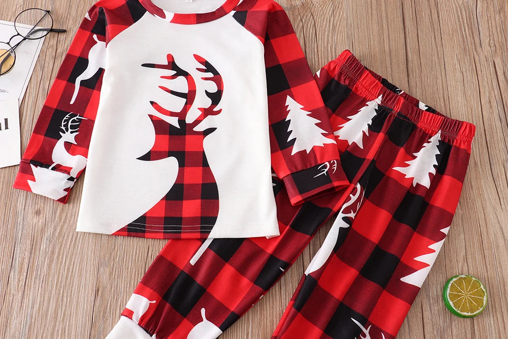 Holiday pyjamas with cheerful reindeer print