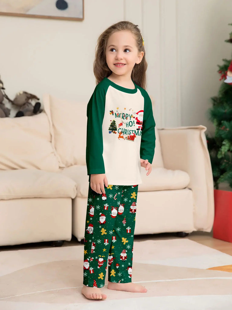 Fun green Santa pyjama set for the whole family