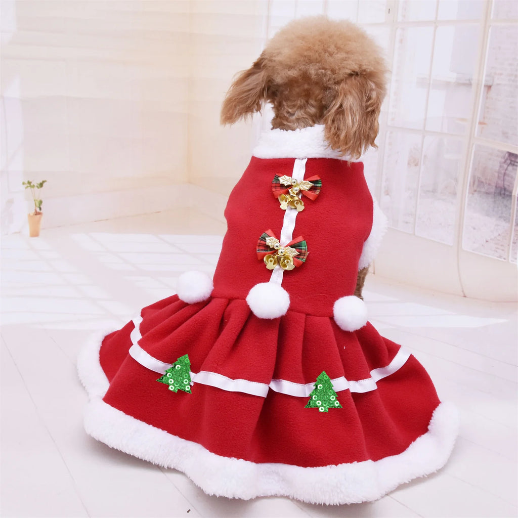 Charming Sparkly Christmas Dress for Dogs