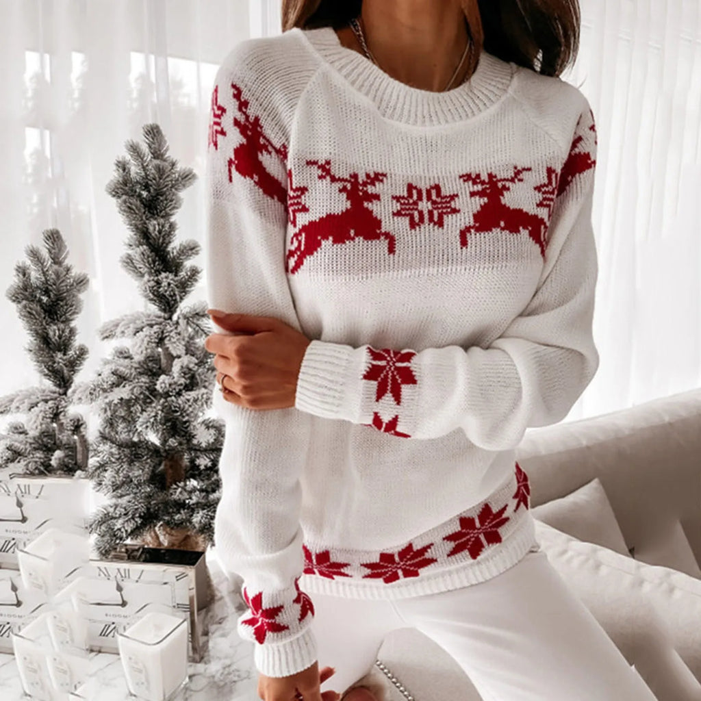 Women’s Plain White Christmas Sweater