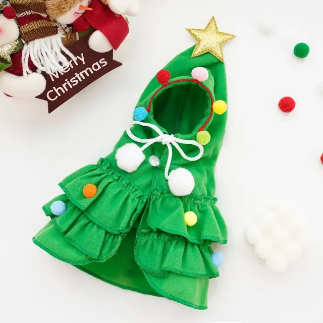 Green Dog Hoodie Holiday Tree 