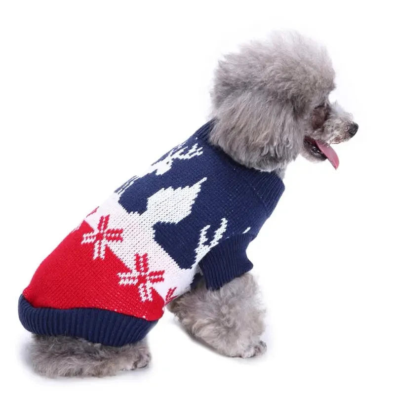 Dog Navy Reindeer Christmas Sweater