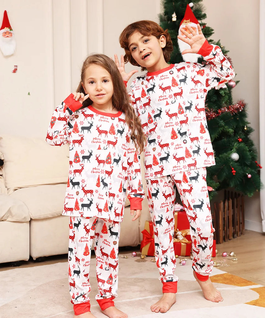 Family holiday pyjamas with adorable forest print