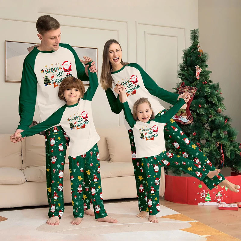 Green Santa Christmas Pajamas