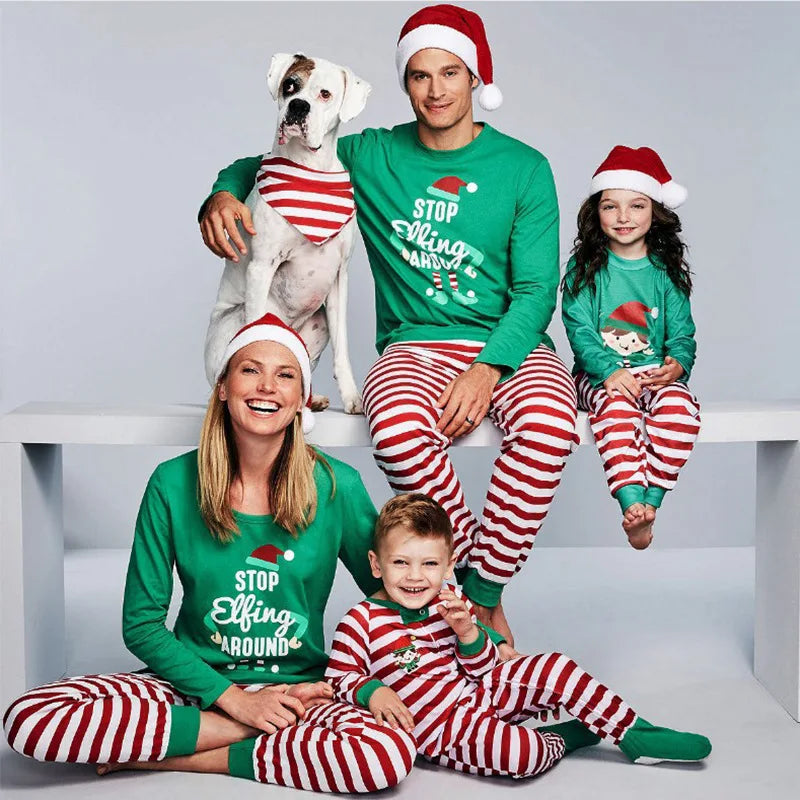 Elfing Matching Family Christmas Pajamas