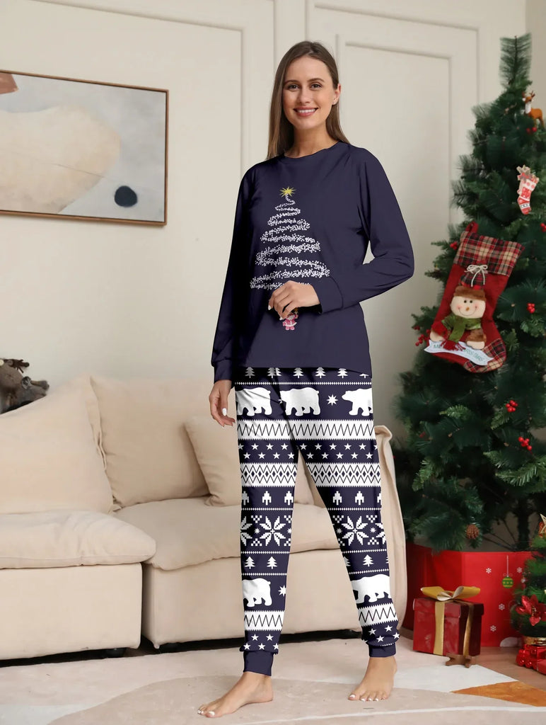 Family holiday pyjamas with stylish tree design