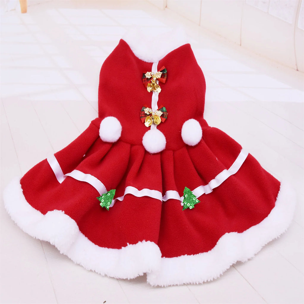 Stylish Dog Christmas Dress with Sparkle