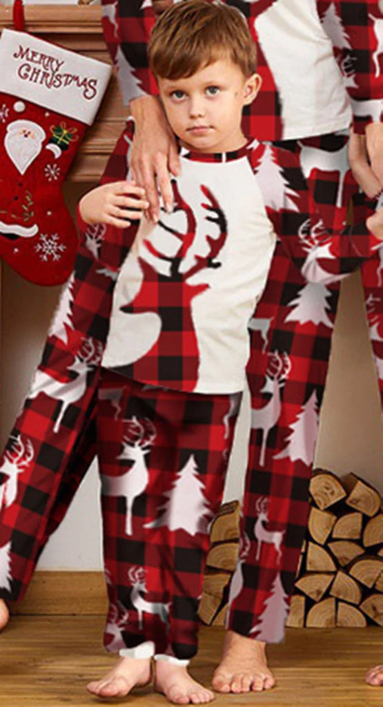 Family Christmas pyjamas with reindeer design