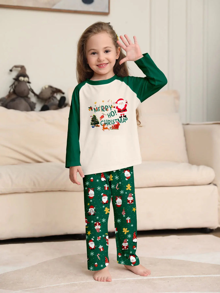 Green Santa pyjamas for family holiday fun