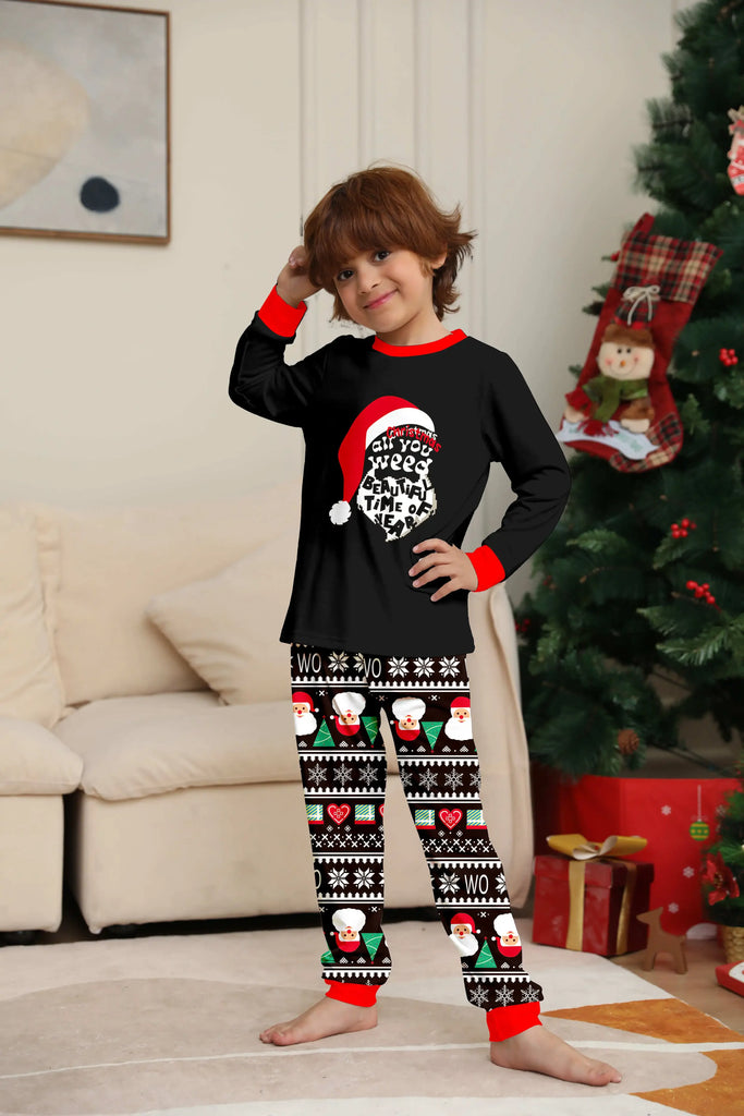 Fun holiday pyjamas with Santa hat design