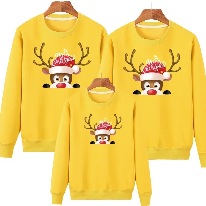 Plain Yellow Reindeer Christmas Sweater