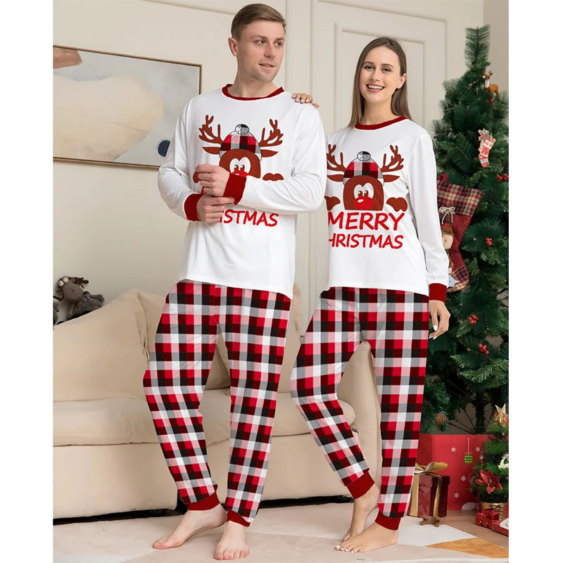 Family Christmas pyjamas with Rudolf design