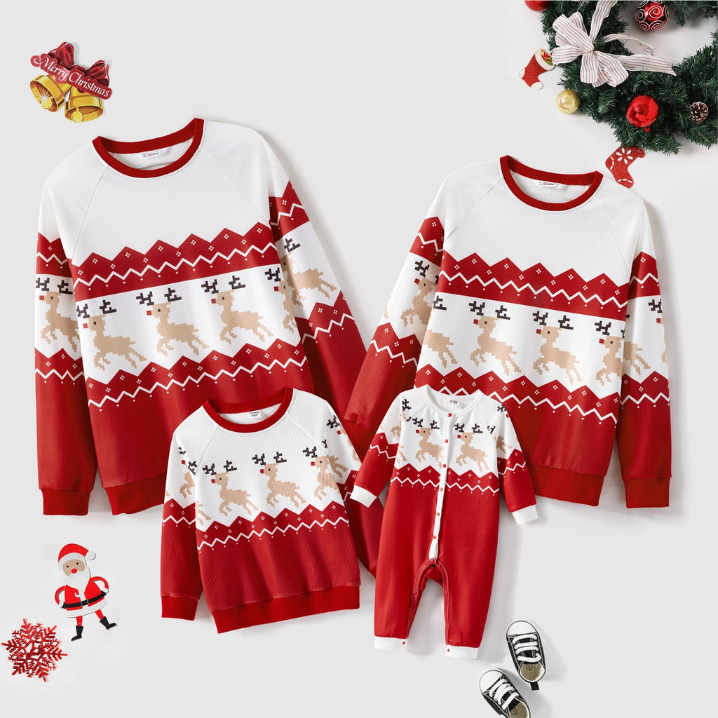 Red Reindeer Print Sweater