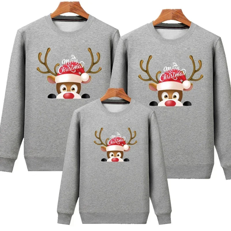 Plain Grey Reindeer Christmas Sweater