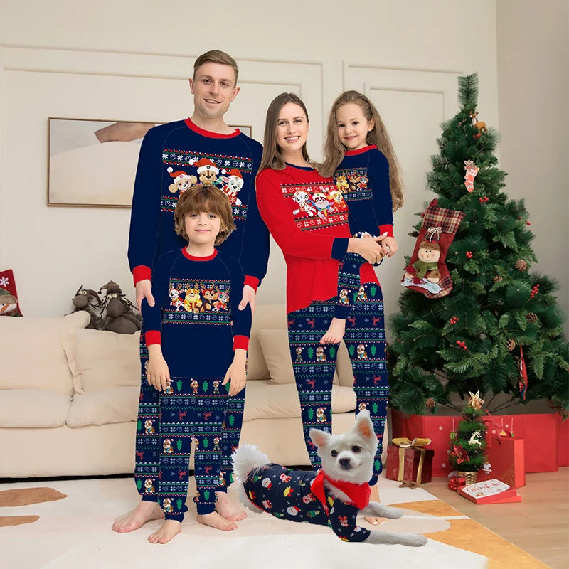 Matching family dog design pyjamas 