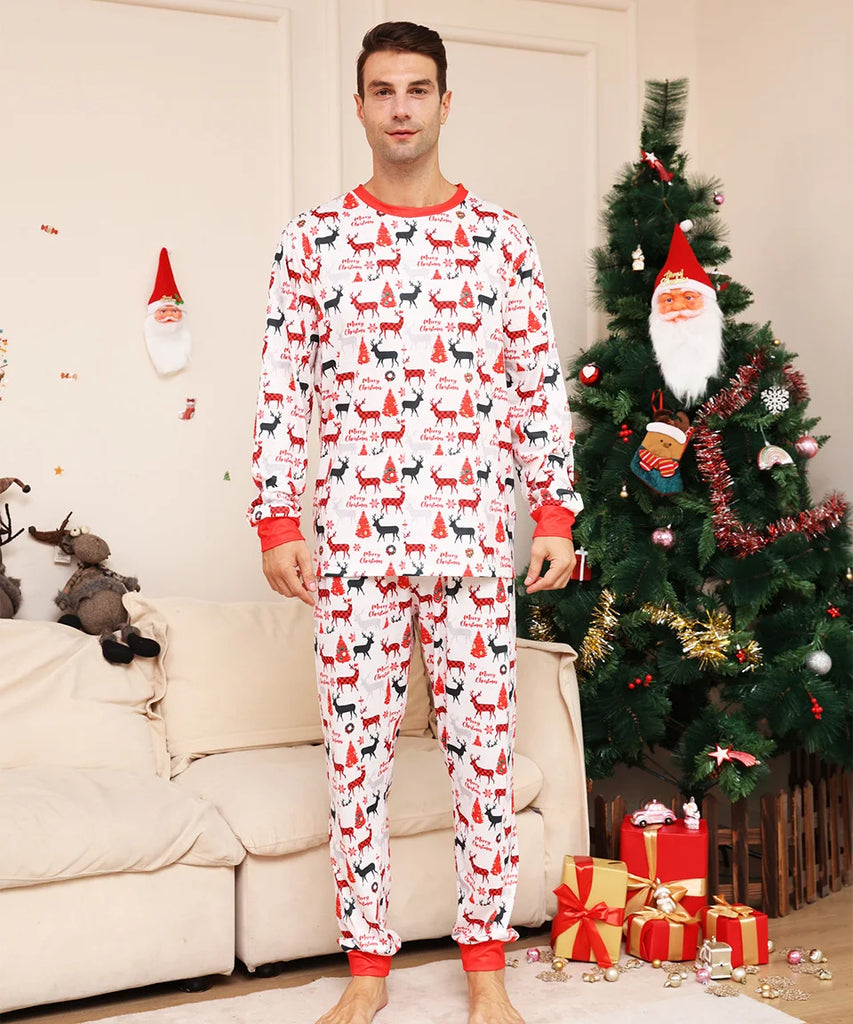 Matching Christmas pyjamas with woodland creatures