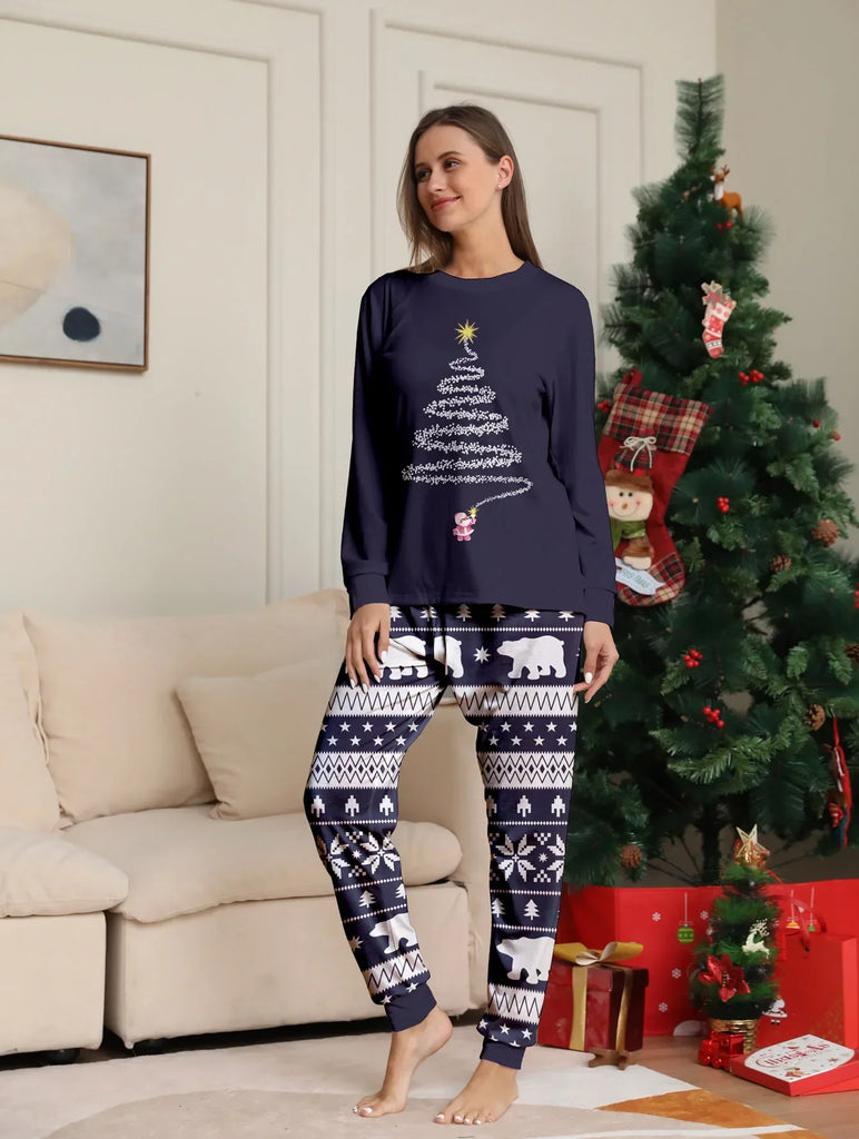 Comfortable Christmas tree pyjamas for the family