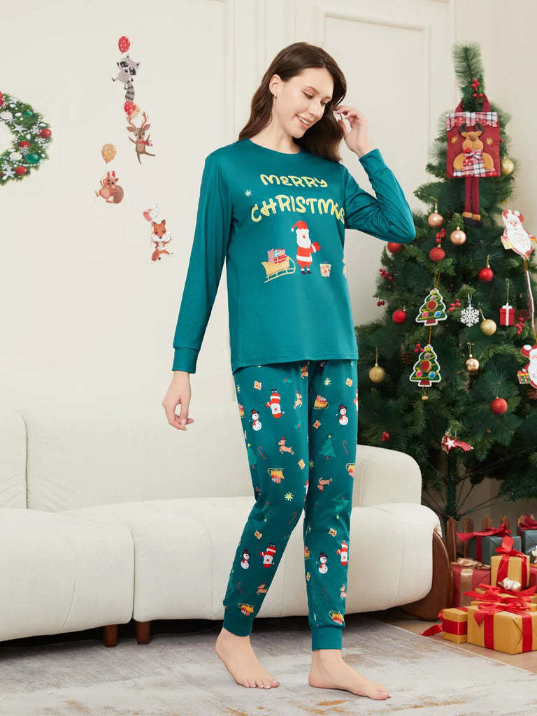 Fun green Santa pyjamas for holiday celebrations