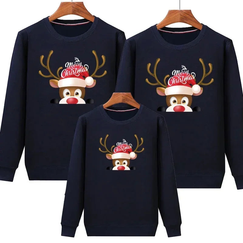 Plain Navy Reindeer Christmas Sweater