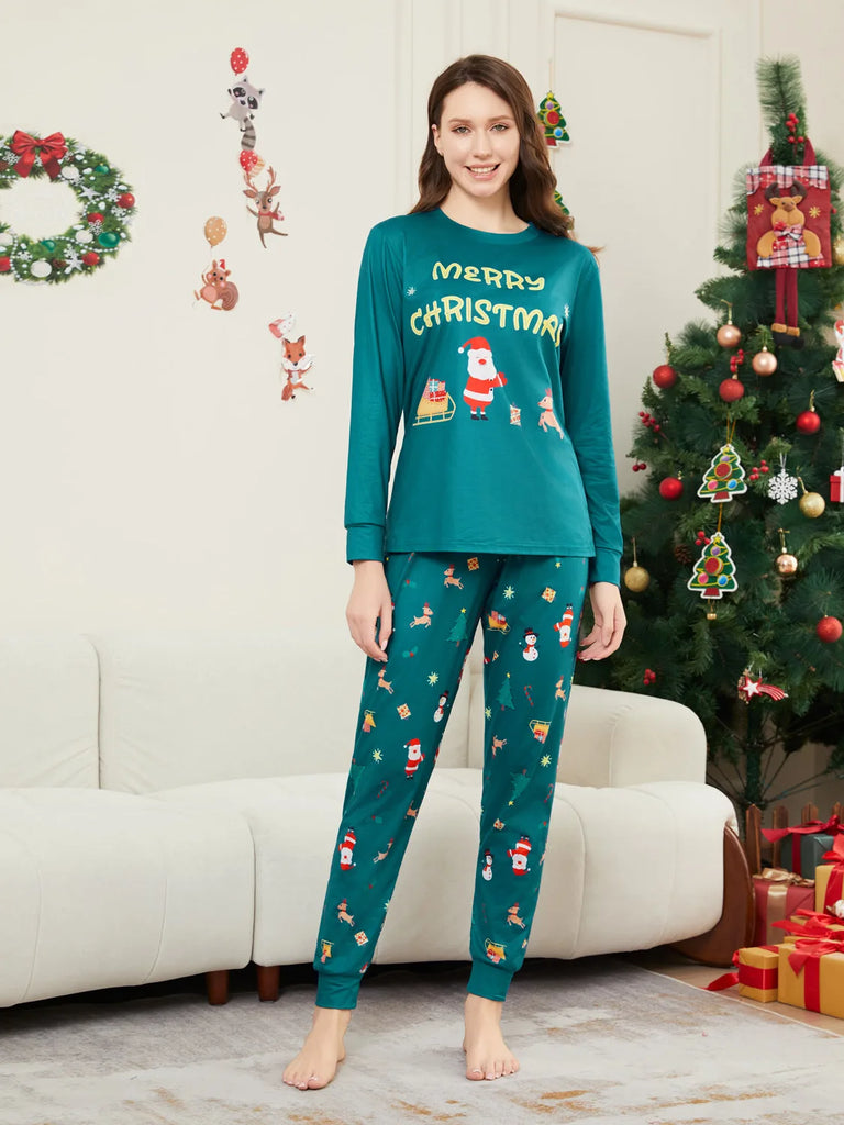 Green Santa sleigh pyjama set for creating memories