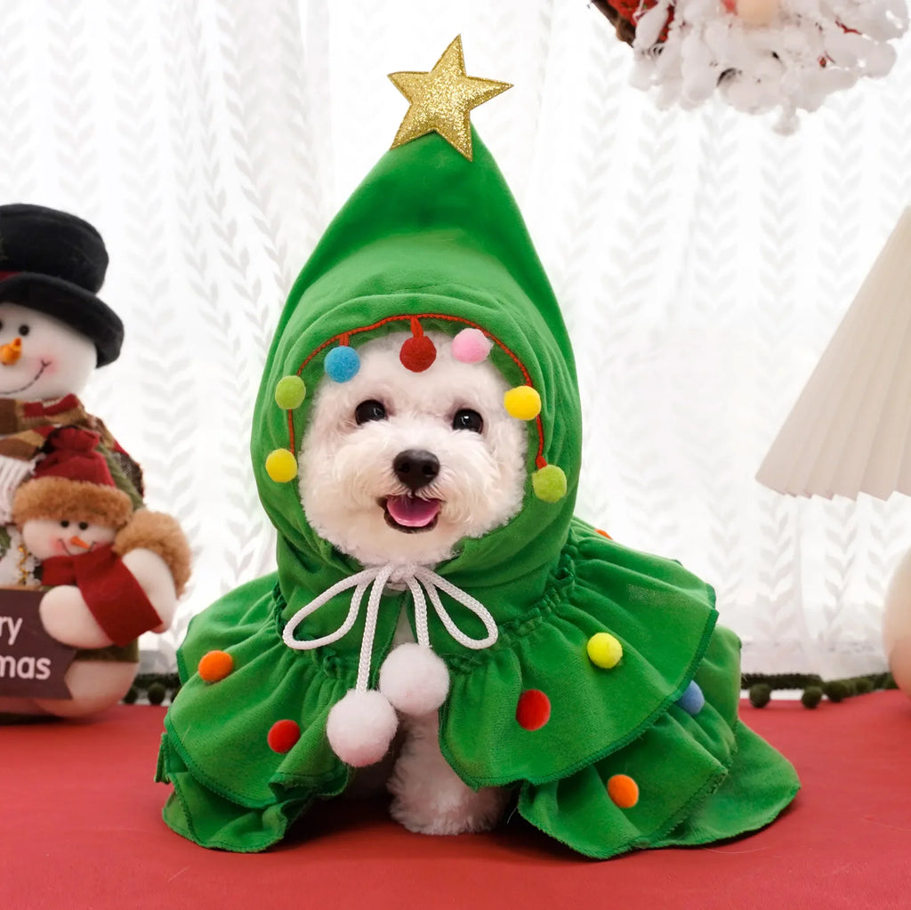 Dog Christmas Tree Hoodie in Green