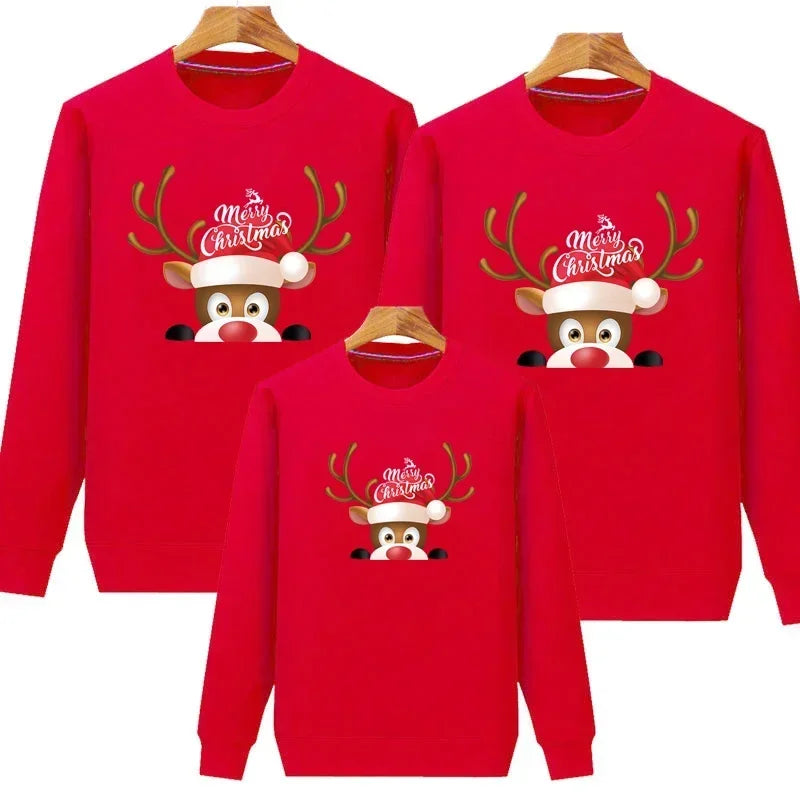 Plain Red Reindeer Christmas Sweater