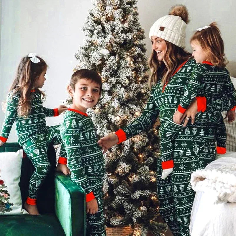 Green Matching Family Christmas Pajamas