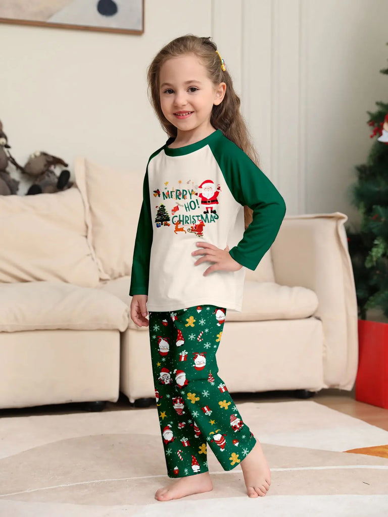 Green Santa family pyjamas for festive celebrations