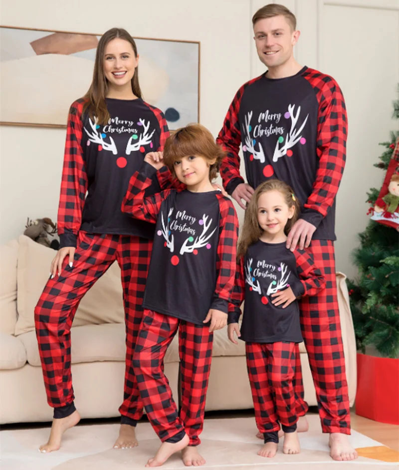 Plaid Deer Christmas Pajamas