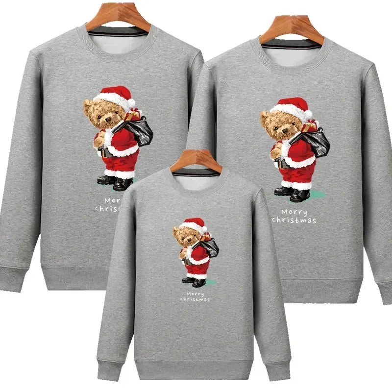 Plain Grey Christmas Bear Christmas Sweater