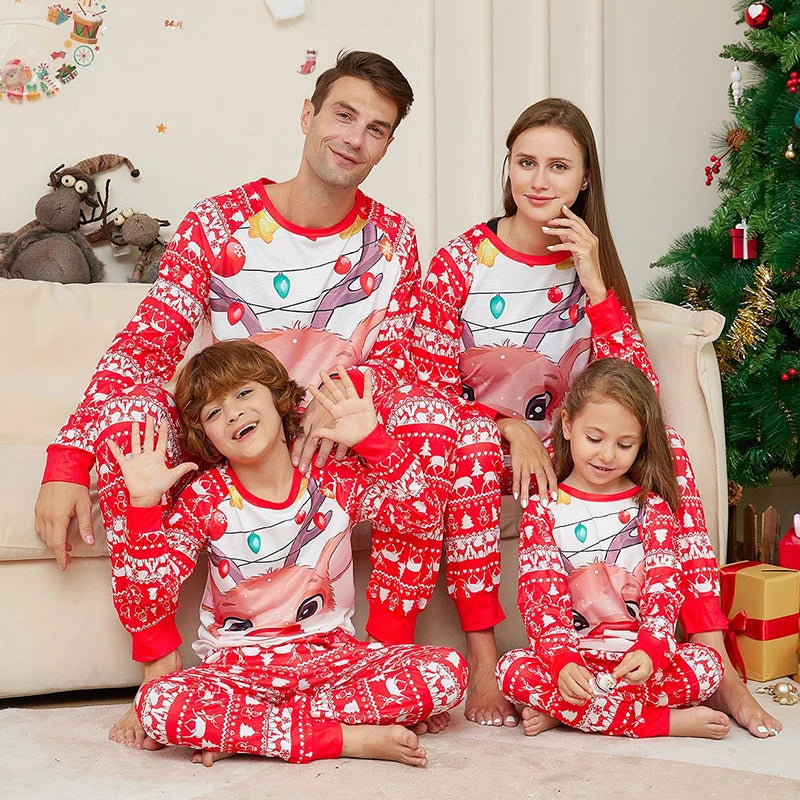 Red Rudolf Matching Christmas Pajamas